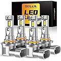 OXILAM Upgraded 9005 9006 LED Bulbs Combo, 600% Ultra Brighter, 1:1 Mini Size, 6500K Cool White, 9005/HB3 9006/HB4 Halogen Replacement, Canbus Ready, Pack of 4