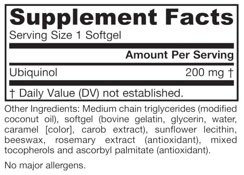 Jarrow QH-Absorb CoQ10 200mg, Ubiquinol Co Q 10 Supplement, 60 Softgels - image 7