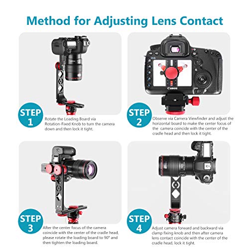 Neewer Tête de Trépied Support Gimbal Panoramique Alliage Aluminium avec Plaque Rapide 1/4 Pouce Standard et Etui,Charge Admissible 10kg Compatible avec DSLR Nikon Canon Sony - Image 8