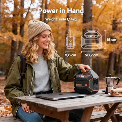 Image of MARBERO 155Wh Solar Generator with Solar Panel Included 30W Portable Power Station 100W 150W Surge Multi-Output Solar Powered Generator Ultra Lightweight for Camping Emergency Blackout