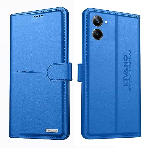 Image of KIVANO Compatible with Realme 10 Pro 5G Flip Cover | Leather Finish | Inside Pockets & Inbuilt Stand | Shockproof Wallet Style Magnetic Closure Back Cover Case
