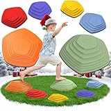 Balanciersteine für Kinder - fördert Gleichgewicht, Balance & Koordination - 6er Set für Indoor & Outdoor - tolles Bewegungsspiel & Motorikspielzeug - Stapelsteine - Flusssteine - Stepping Stones