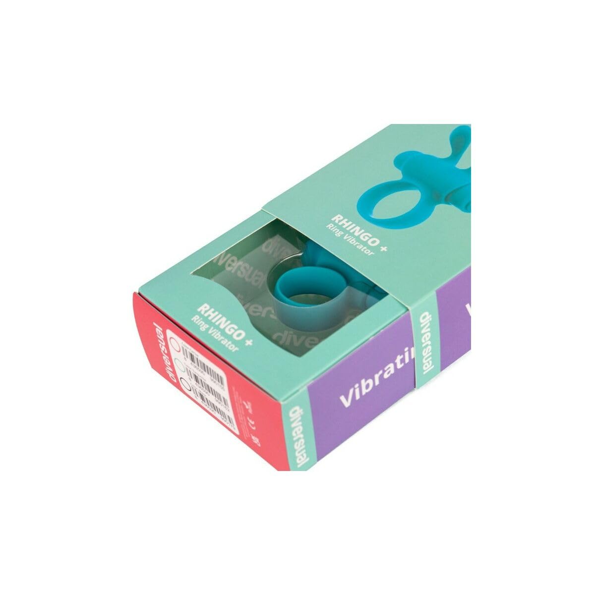 Rhingo Plus, Anillo Vibrador Hombre, Recargable USB, 5 Intensidades, 5 Modos de Vibración (Turquesa)
