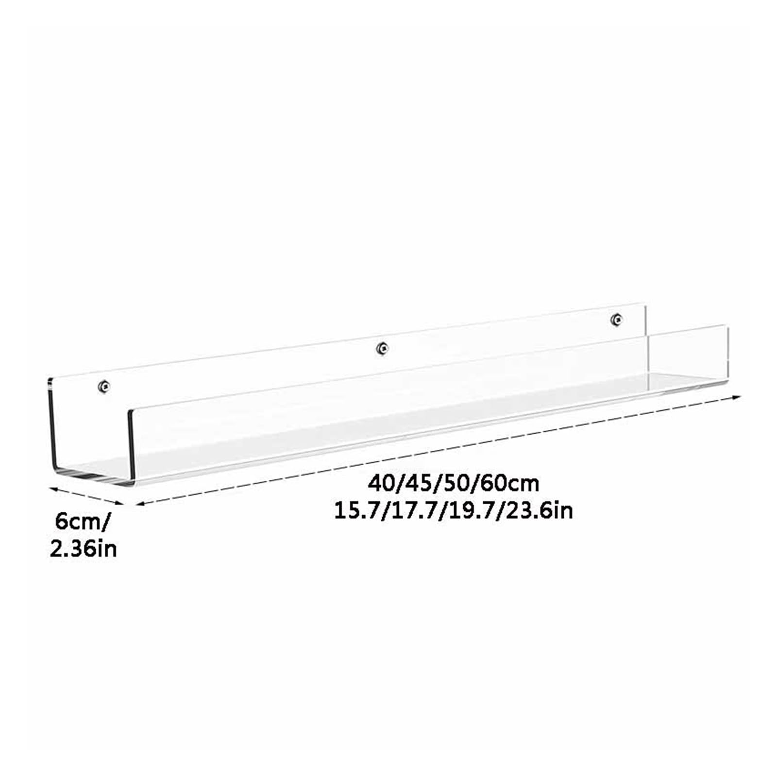 Estantes de pared acrílicos, estante de almacenamiento transparente para discos de vinilo, tamaño de 60 cm