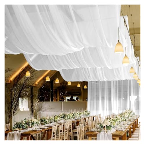 Drapé de plafond de mariage lilas pour masquer les structures et embellir la salle