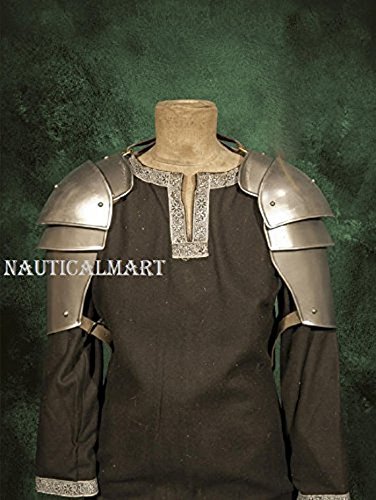 Metal Armor for LARP - Militia Medieval Pauldron Shoulder Guard Silver