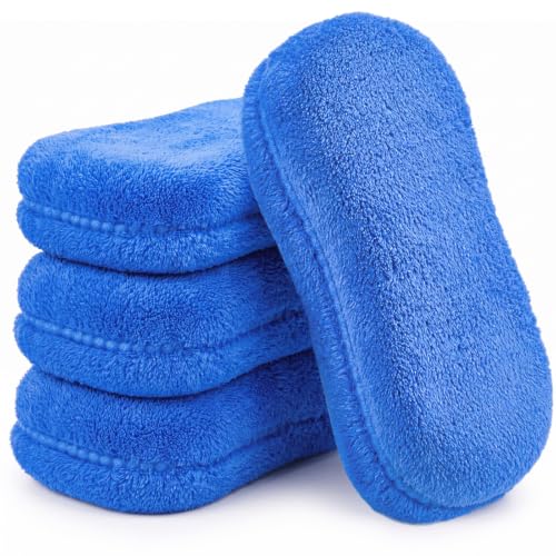 Image of Tanlade 4 Pcs Large Car Wash Sponge, Foam Sponge for Clean, Blue