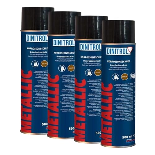 DINITROL Metallic brauner gewachster Fahrzeug-Unterboden-Korrosionsschutz 4 x 500 ml Aerosole