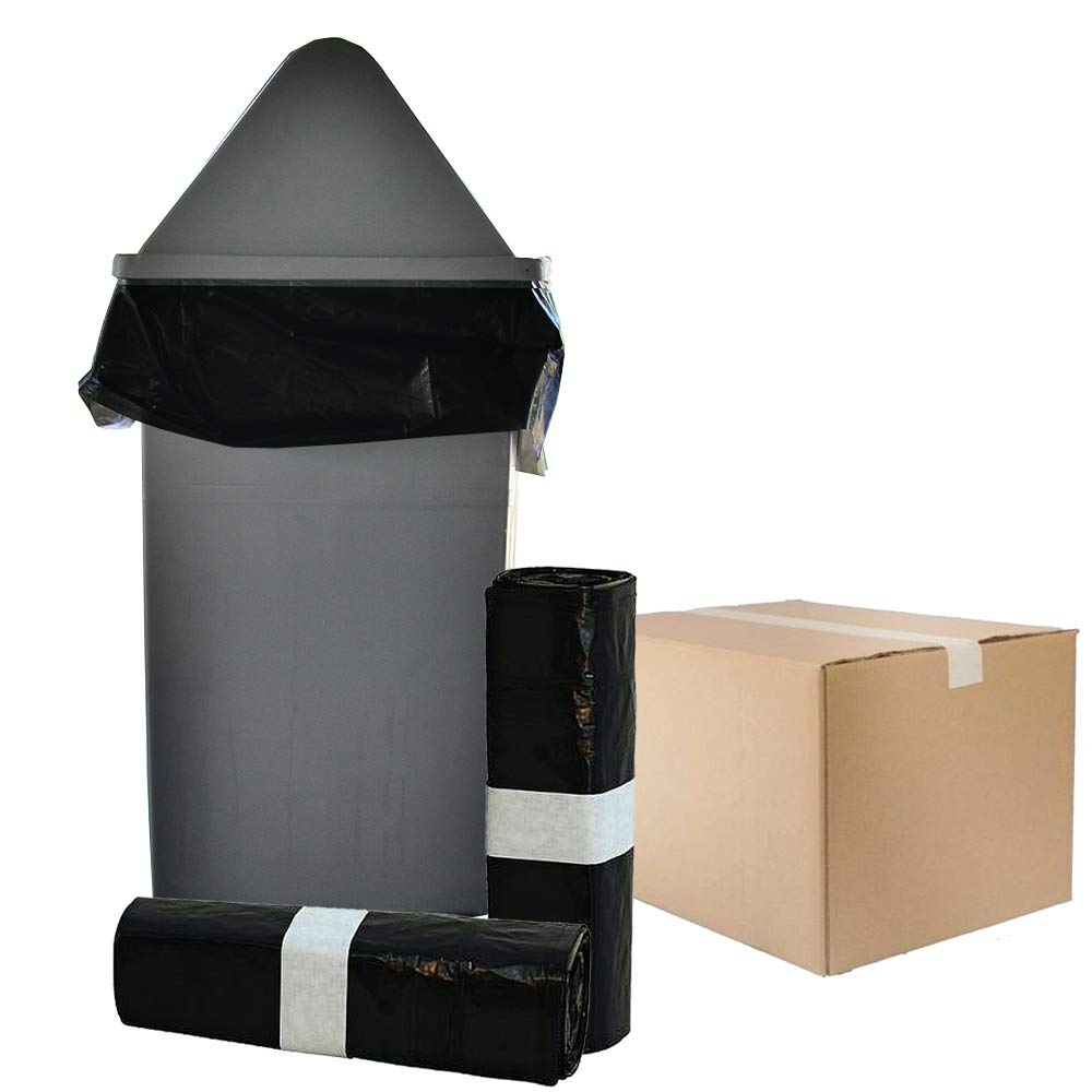 Müllbeutel Reißfest mit Zugband 60l | 400 Stück 20 Rollen mit je 20 Säcken | Müllsack Mülltüte Abfallsäcke für Zuhause, Büro, Geschäft oder Industrie aus dicker HDPE Folie- Schwarz