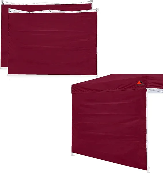 SCOCANOPY SunWall for 10x10 Pop Up Canopy Frame, 3 Pack SideWall Only (Burgundy)