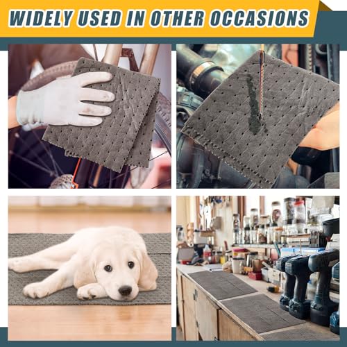 Image of SmoothNovelty 30 inch W x 150' l Oil Absorbent Mat Roll Oil Pads Absorbs up to 40.2 Gallons Heavyweight Mat Roll for Protecting Home Garage Basement(Gray)