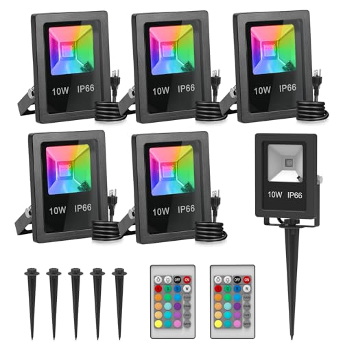 T-SUN 5 Pack 10W Christmas Led Mini Flood Light...