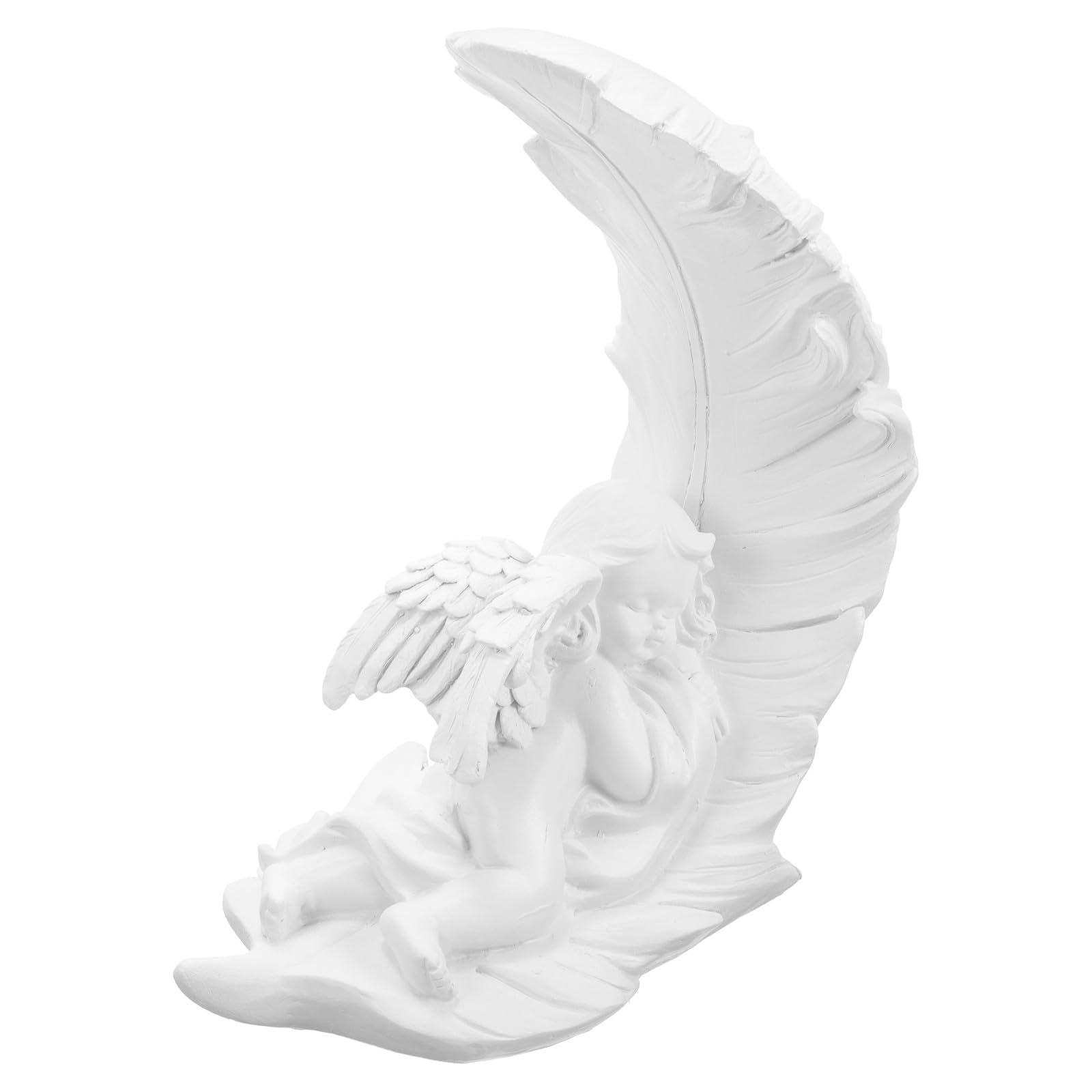 Figurine ange en résine blanche style nordique pour décoration maison
