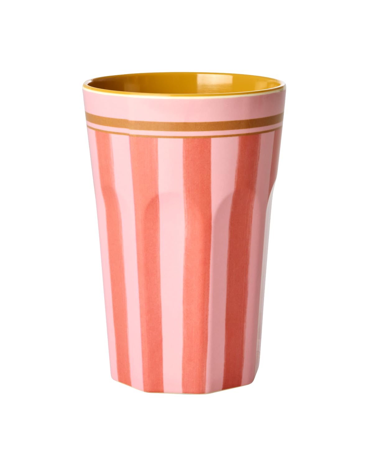 ReWu Rice Melamin Becher Groß 400ml - Organic Stripes Rot - Kinderbecher Campingbecher Trinkbecher aus Melamin Bruchsicher BPA-frei