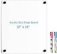 Vista 9 de Calendario de acrílico pequeño para pared, calendario de pared de acrílico transparente dorado de 12 x 14 pulgadas, tablero de borrado en húmedo