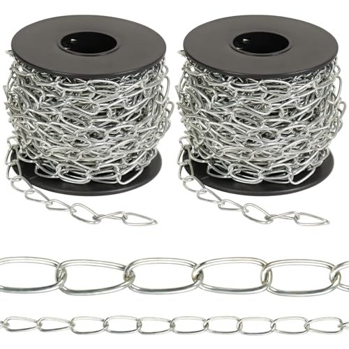 WUBOECE 2Pack Jack Chain Spool, 60Ft Totally Galvaniz Iron