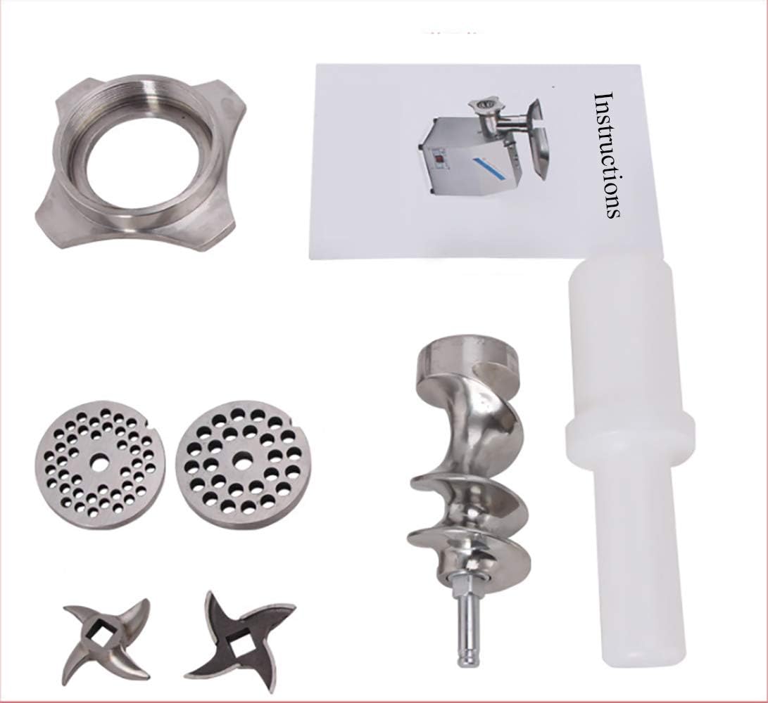 Huanyu Electric Meat Grinder Commercial Meat Mincer Sausage Making Machine Automatic Sausage Stuffer with 2 Heavy Duty Cutting&2 Cutting Plates&Pusher