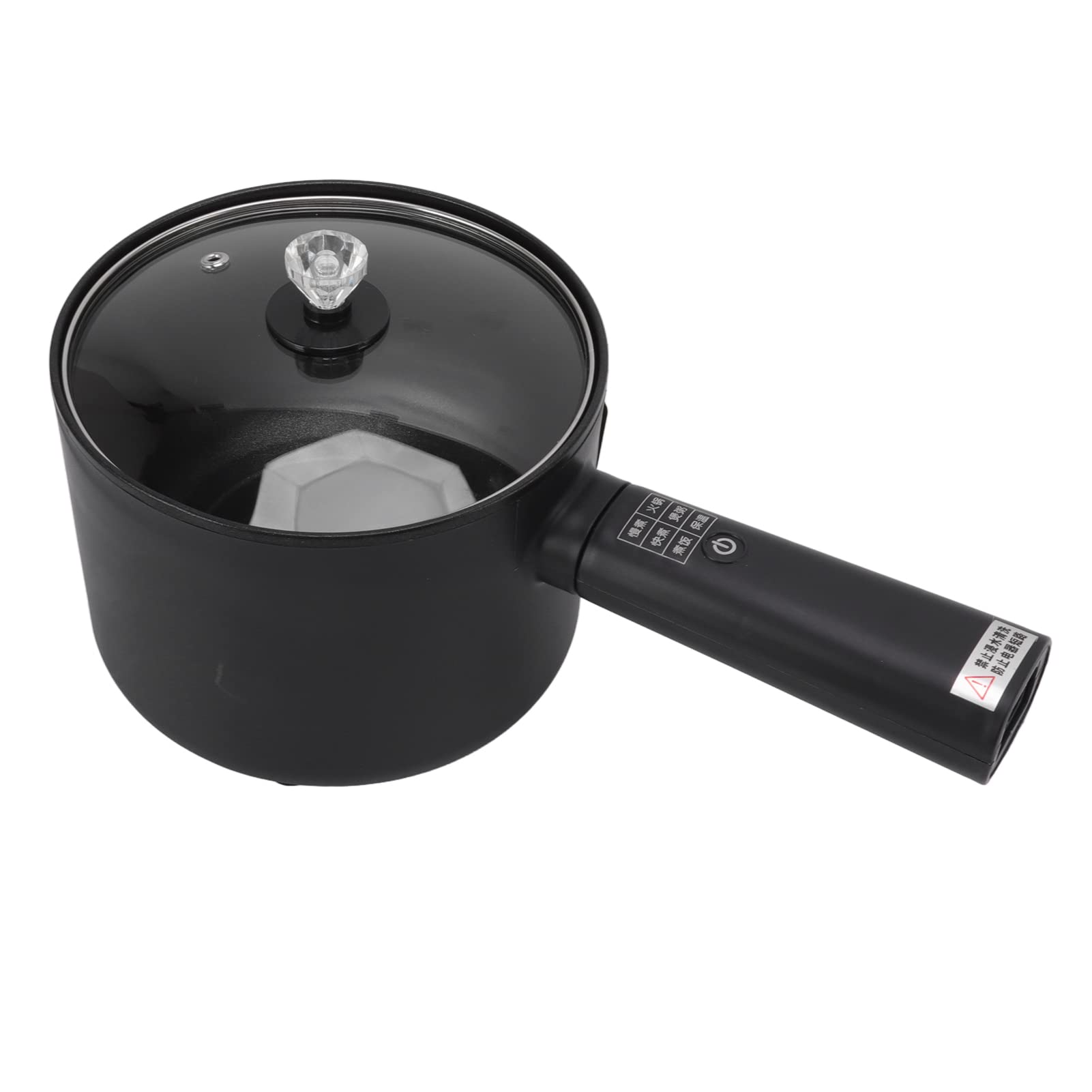 Electric Pot, 450W 1.8L Large Capacity Multifunction Long Handle Portable Mini Electric Pot Non Stick Pan Ramen Cooker Electric Hot Pot with 360° Even Heating for Dormitory