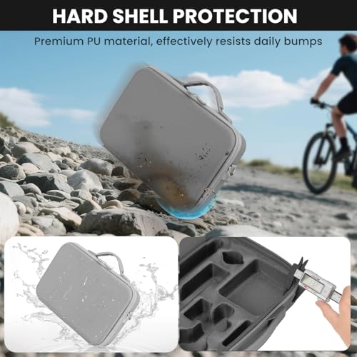 Image of ZORBES Compatible with In-sta360 X5, Action Camera Travel Bag Handbag, Hard Shell PU Waterproof Action Camera Storage Bag, Anti-Scratch Lycra Lined Custom-fit Design, Zipper Accessories Pocket