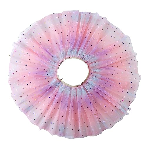 Image of Jastore Girls Layered Rainbow Tutu Skirt Dance Dress Ruffle Tiered Clubwear