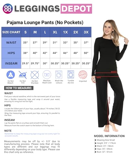 Image of Leggings Depot Women's Wide Leg Drawstring Pajama Pants for Lounge, Sleep