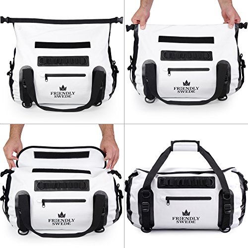 The Friendly Swede Waterproof Duffel Bag Backpack, Roll Top Dry Bag for Gym, Travel and Sports - 35L VAXHOLM