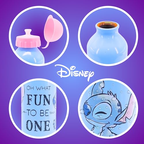 Miniatura 6 de Disney Stitch Botella Reutilizable, Diseño Stitch, Aluminio Resistente Botella De Agua Para Niñas, Botella De Viaje Infantil, Capacidad 500 Ml Azul