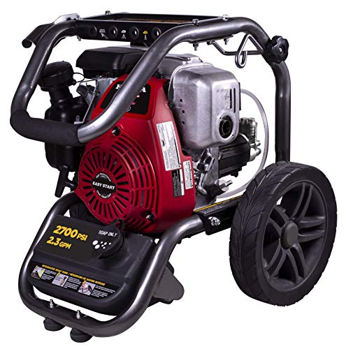 BE Power Equipment Workshop Series Gas Pressure Washer Powered by Honda GC160 Engine, 2700 PSI at 2.3 GPM, Grey