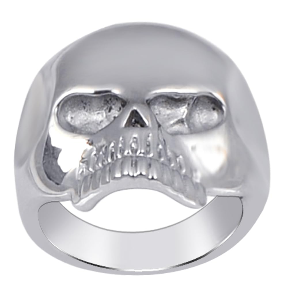 Stainless Steel Skull Ring for Men & Women | Silver Gothic Punk Biker Statement Ring | Waterproof Anti Tarnish Fashion Jewelry Daily Wear Gift-image-39
