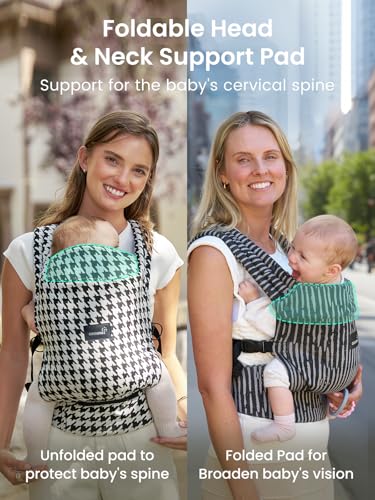 Image of GROWNSY Baby Carrier Infant with Head Support, Black Flow Stripe