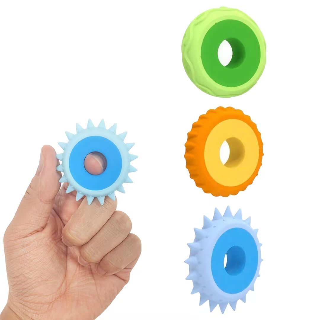 3 Pcs Upgraded Silicone Fidget Rings, Quiet Sensory Anxiety Relief Toys for Adults, Discreet Stress Relievers for Work, Home & Travel, Promotes Focus & Fine Motor Skills