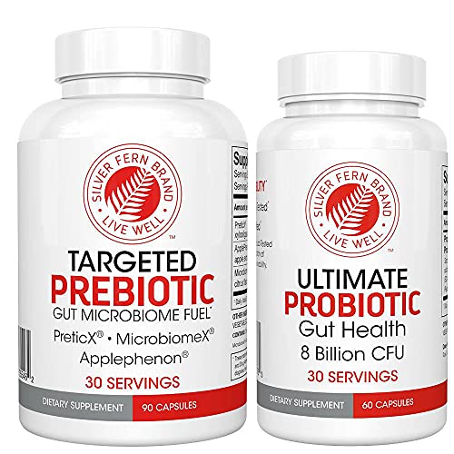 Gut Health Boost Kit - Ultimate Probiotic & Targeted Prebiotic Supplement Combo - Spore Forming Microbiome Probiotics & Prebiotics to Feed Beneficial Flora