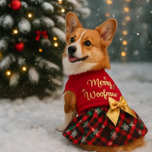 Abbylike 3 Pcs Seasonal Dog Outfits Christmas Halloween Thanksgiving Pet Costume Cotton Holiday Puppy Dress Lightweight Pet Apparel with Bowknot for Large Medium Cat Clothing, Small - Image 7