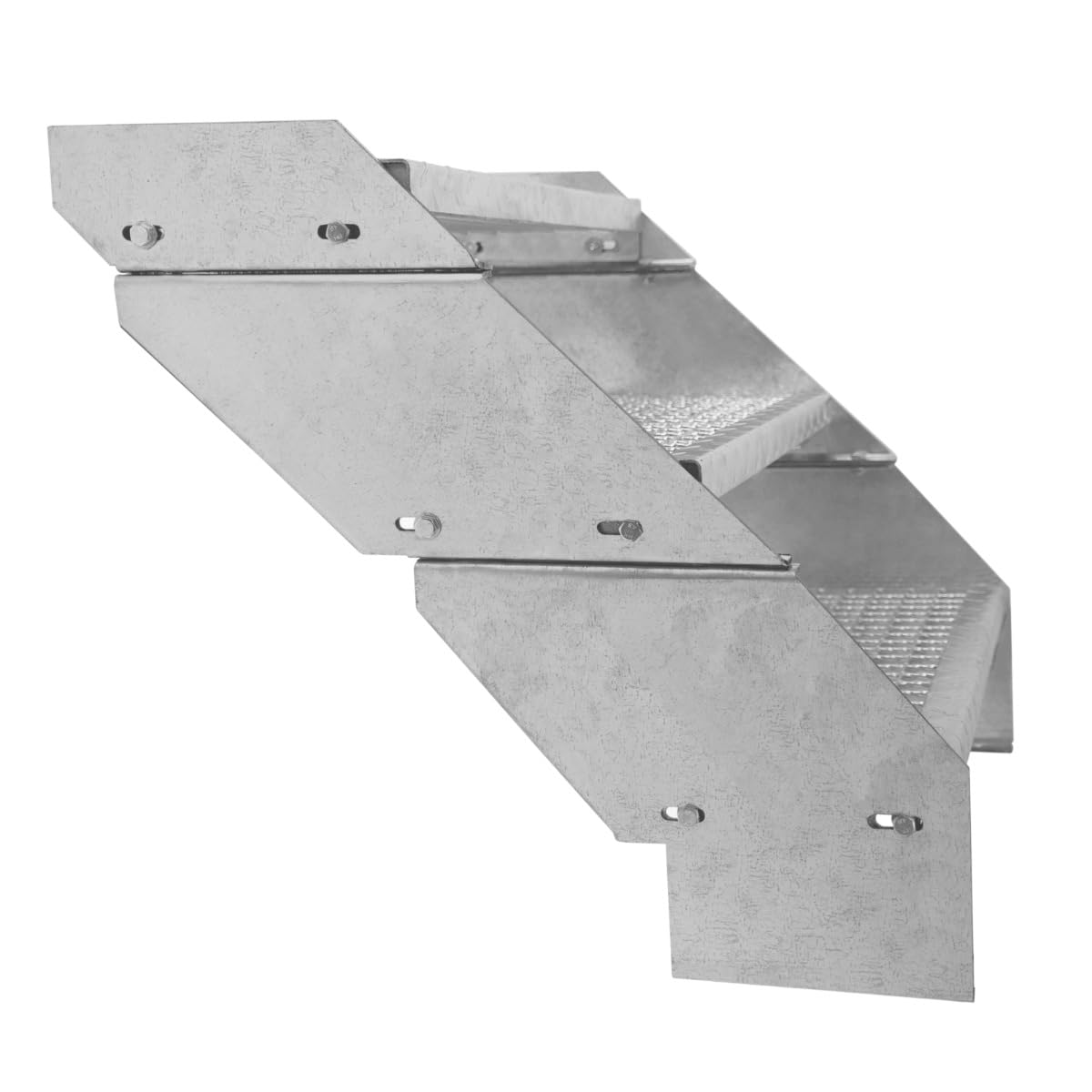 Escalera Metálica Ajustable - 7 escalones 900mm/90 cm ancho x 300mm/30cm alto | Acero Galvanizado | Peldaños impermeables | Pernos, arandelas y tuercas INCLUÍDOS | Ideal exterior