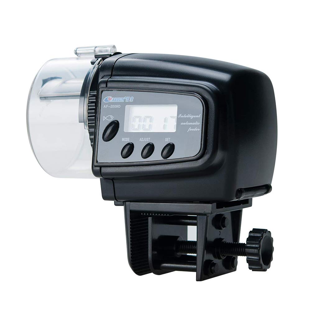 Homieco Alimentador Automático de Acuarios, Dispensador de Comida Acuario con LCD Pantalla, Comedero de Peces Automáticos, Fish Tank Fish Food Auto Comederos para Fin de Semana o de Vacaciones