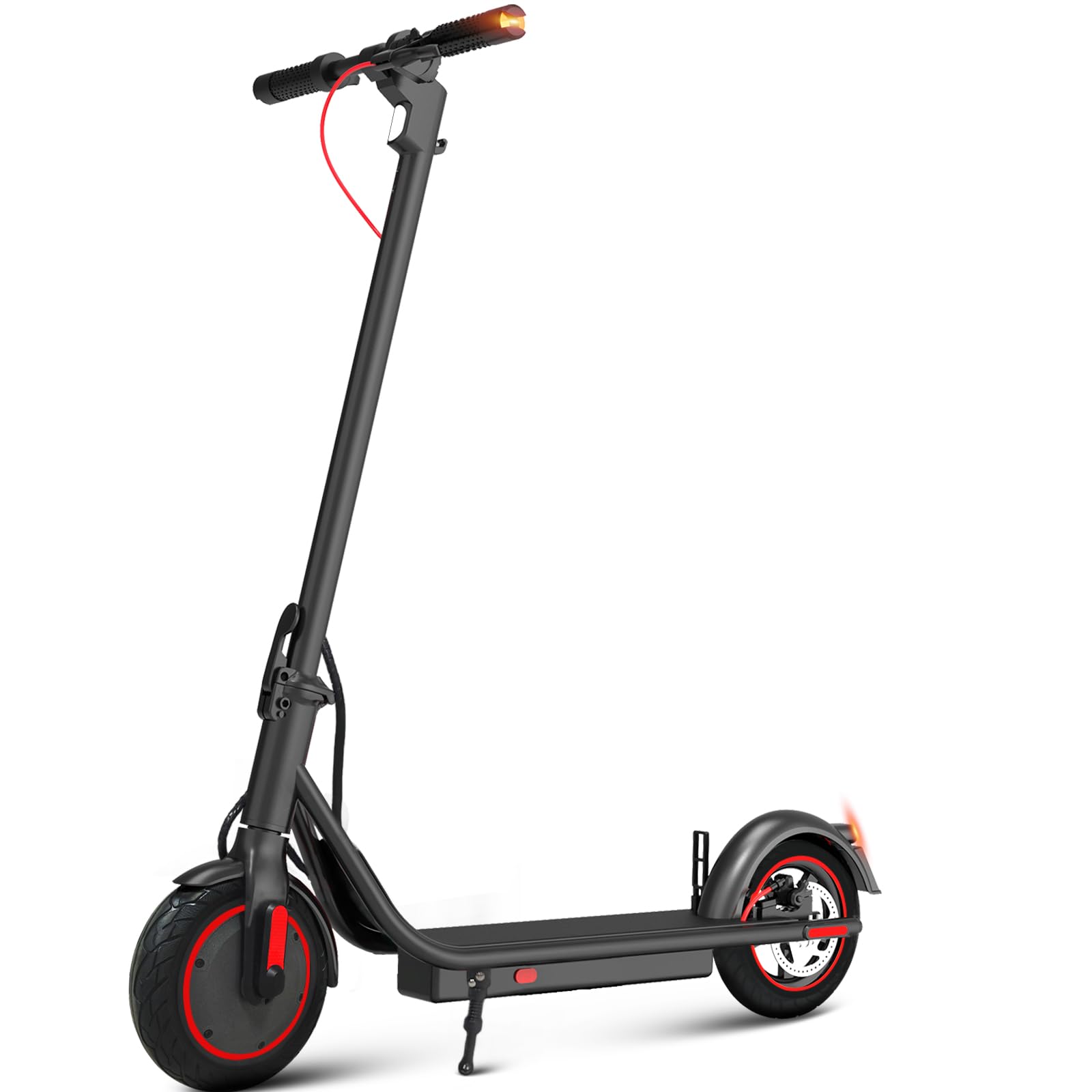 Electric Scooter for Adults 10" Solid Puncture-Proof Tyres 25km/h Max Speed 25-30KM Range Folding E Scooter Dual Braking LED Lights