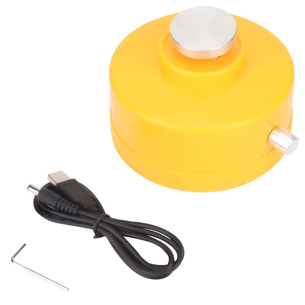 Pottery Wheel,Mini Pottery Wheel, USB Mini Variable Speed Clay Sculpture Ceramic Children Pottery Machine 2300 RPM for DIY and Ceramic Craft Silent (Yellow)