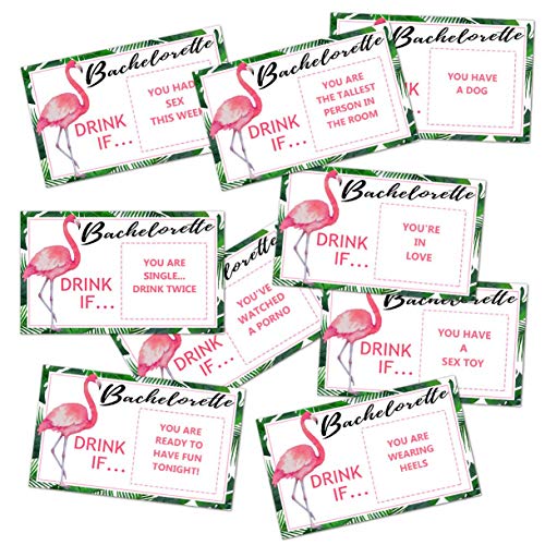 Bachelorette Party Drinking Games - Drink If Games Scratch Off Cards - Perfect for Girls Night Out Activity,Bridal Showers,Bridal Parties,Wedding Showers,Engagement and Birthday - 40 Sheets(Flamingo)