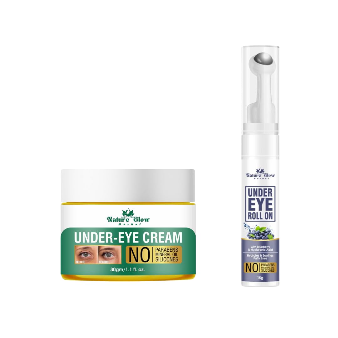 Under Eye Cream & bluebery Roll on, Brighten, hydrate | Wrinkles and dark circles pack of 2-45GM-image-37