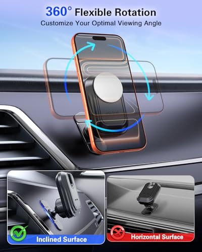 Image of pop-tech Car Phone Mount for Socket Grip, Strong Sticky Cell Phone Holder for Auto Dashboard, Adjustable Adhesive Car Mount Compatible with Thick Wallet Grip Card Holder for iPhone Samsung