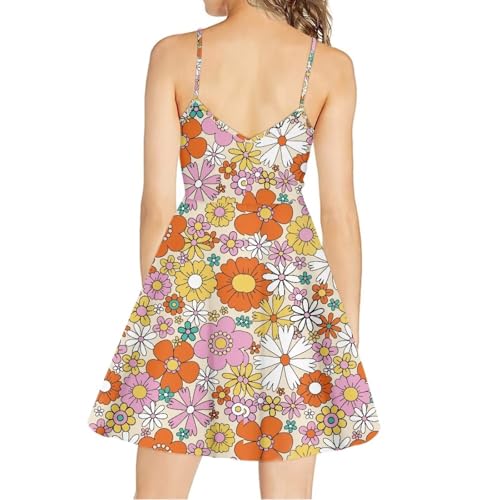Image of Cozeyat Women Girls Summer Sleeveless Dress Casual Swing Beach Cover Up Knee Length Dresses,Large Size XS-4XL