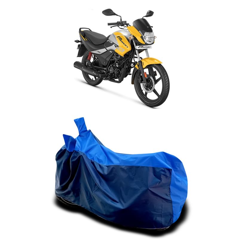 Image of DUFFEL-Two Wheeler Bike Body Cover Compatible for Hero Passion Pro New Bs6 Heat Protectio /UV-Rays /Birds Dropping /DustProof /Waterproof All Variants [Nevay Blue]