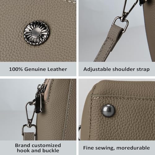 Image of Genuine Leather Small Crossbody Bags for Women | Lightweight Shoulder Purse, Designer Handbag with Adjustable Strap, Casual Travel Everyday Bag
