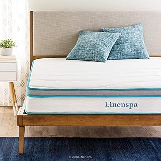 Linenspa 20 cm Memory Foam and Coil Spring Hybrid Mattress, Innerspring, White, King (150 x 200 cm)