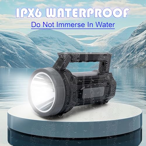 Image of High Power Torch Light, 800 Meter Long Range 1000 Lumens Emergency Rechargeable 3 Modes LED Flashlight for Camping, Emergency Light - 6 Months Warranty