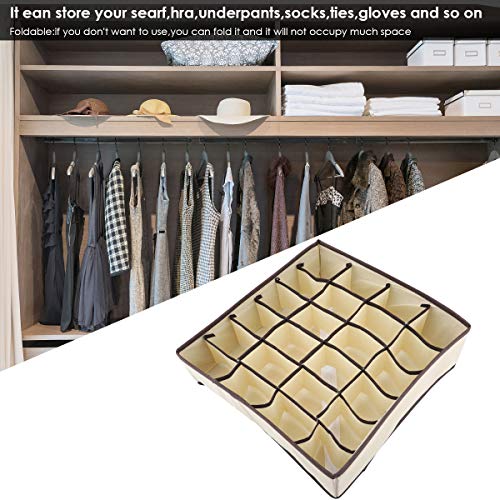DaMohony Underwear Divider Portable Foldable Durable Storage Box for Bra Underwear Sock (24 Grids)