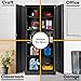 Fedmax Metal Garage Storage Cabinet - 71-inch Tall Large Steel Utility Locker with Adjustable Shelves & Locking Doors - Garage Cabinets for Tool Storage and Ammo Locker - Grey & Silver