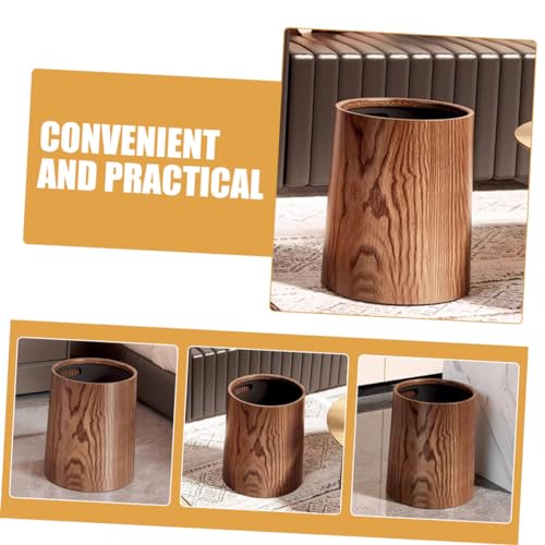Caneca de basura rectangular estilo vintage light brown miniatura 4