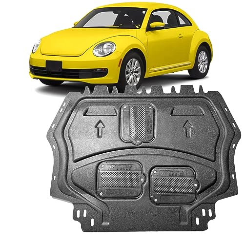 Image of Engine Guards Mud Flaps for VW Beetle 2012 2013 2014 2015 2016 2017 2018 2019 Front Engine Splash Shield Guards Suitable for Beetle Under Engine Cover Directly Replace Original One Black