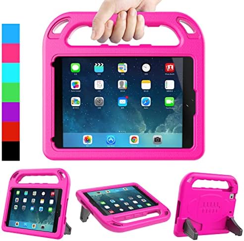 LEDNICEKER Kids Case for iPad Mini 1 2 3 4 5 - Light Weight Shock Proof Handle Friendly Convertible Stand Kids Case for iPad Mini, Mini 5 (2019), Mini 4, iPad Mini 3rd Gen, Mini 2 - Magenta/Rose